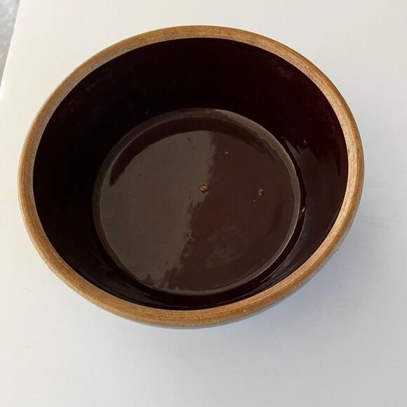 Vintage USA brown pottery bowl - Picture 2 of 12